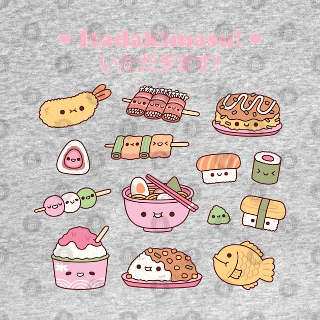 Cute Japan Food Sushi Ramen Itadakimasu by rustydoodle